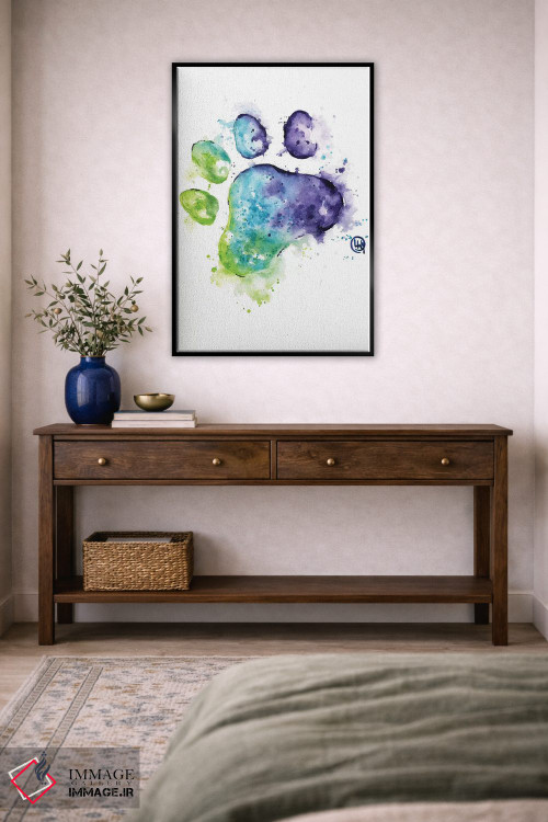 تابلو دکوراتیو پنجه بنفش اثر لیزا وایت هاوس - D6B