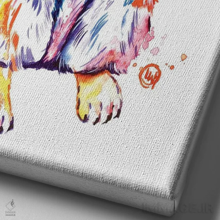 تابلو دکوراتیو میرکات اثر لیزا وایت هاوس - نمای نزدیک بافت بوم