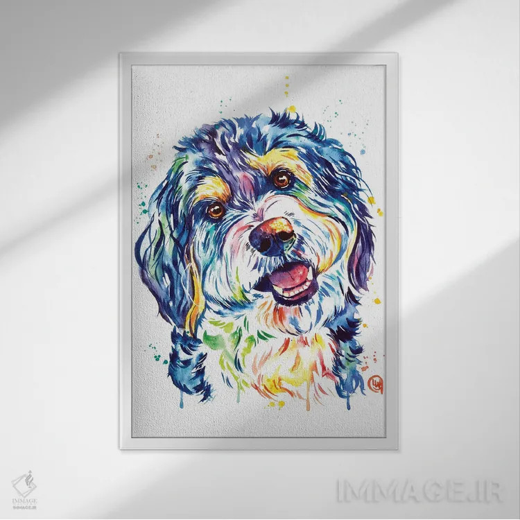 تابلو دکوراتیو برنیدودل اثر لیزا وایت هاوس - نمای قابدار سفید