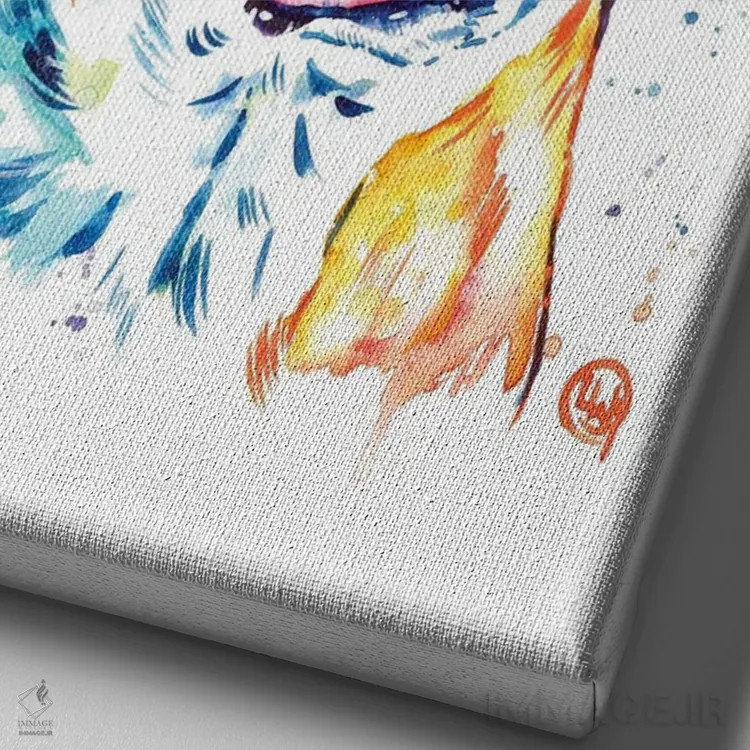 تابلو دکوراتیو استافوردشایر بول تریر اثر لیزا وایت هاوس - نمای نزدیک بافت بوم