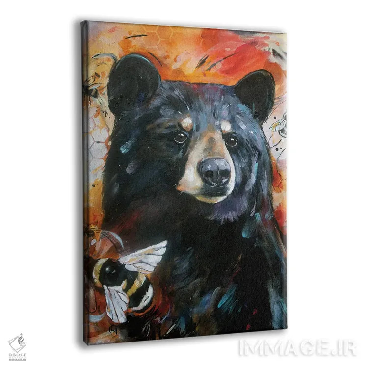 تابلو دکوراتیو خرس و زنبورها اثر لیزا وایت هاوس - نمای پرسپکتیو محصول