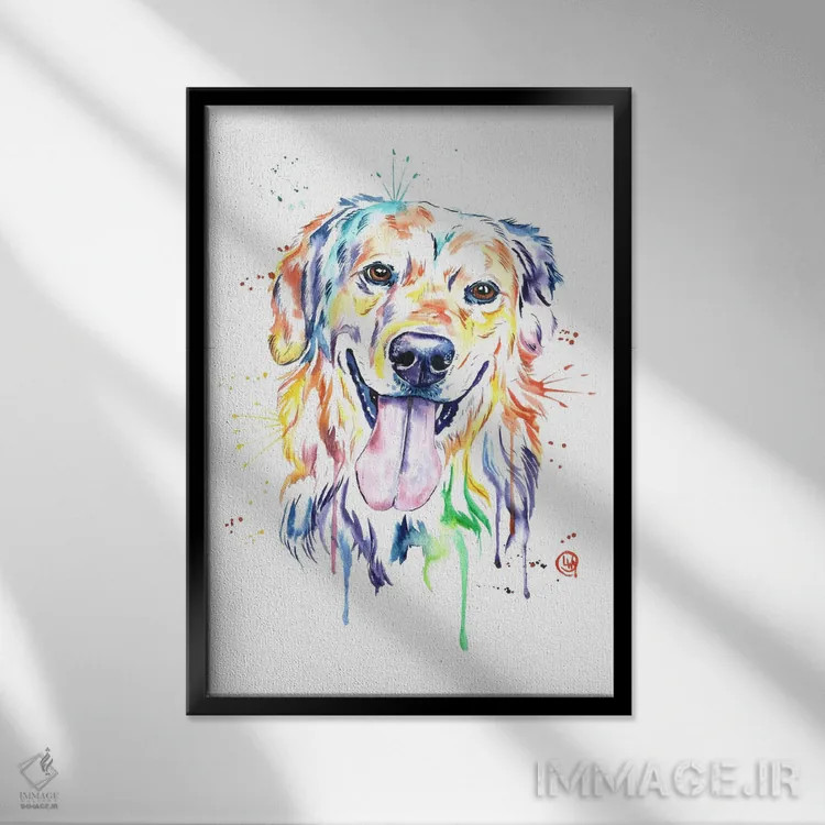 تابلو دکوراتیو طلایی اثر لیزا وایت هاوس - نمای قابدار مشکی