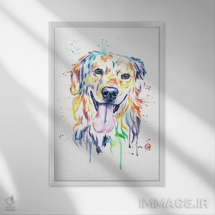 تابلو دکوراتیو طلایی اثر لیزا وایت هاوس - نمای قابدار سفید