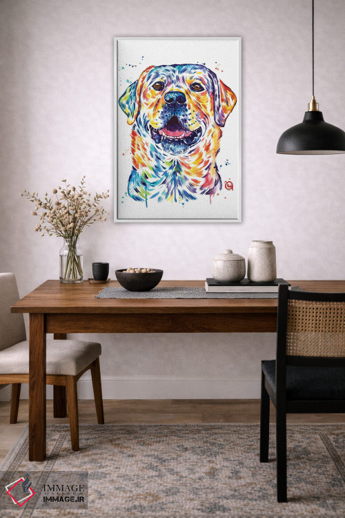 تابلو دکوراتیو لابرادور شاد اثر لیزا وایت هاوس - D3W