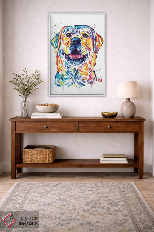 تابلو دکوراتیو لابرادور شاد اثر لیزا وایت هاوس - D2W