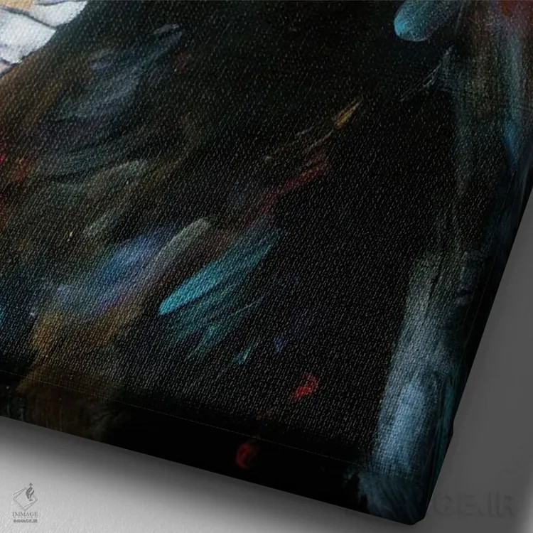 تابلو دکوراتیو خرس و زنبورها اثر لیزا وایت هاوس - نمای نزدیک بافت بوم