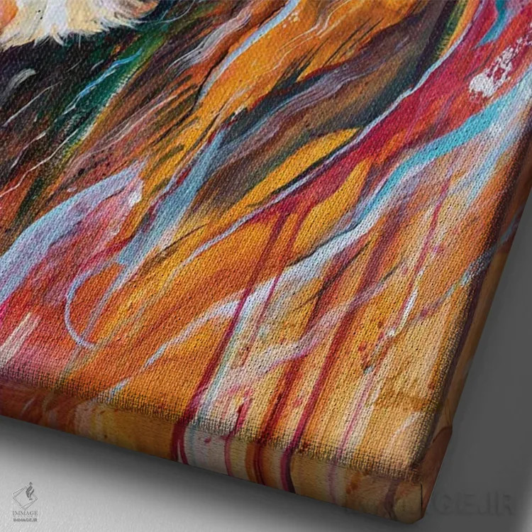 تابلو دکوراتیو رام نشده اثر لیزا وایت هاوس - نمای نزدیک بافت بوم