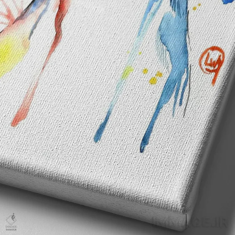 تابلو دکوراتیو گری هوند اثر لیزا وایت هاوس - نمای نزدیک بافت بوم