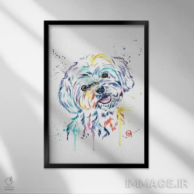 تابلو دکوراتیو هاوانیز اثر لیزا وایت هاوس - نمای قابدار مشکی