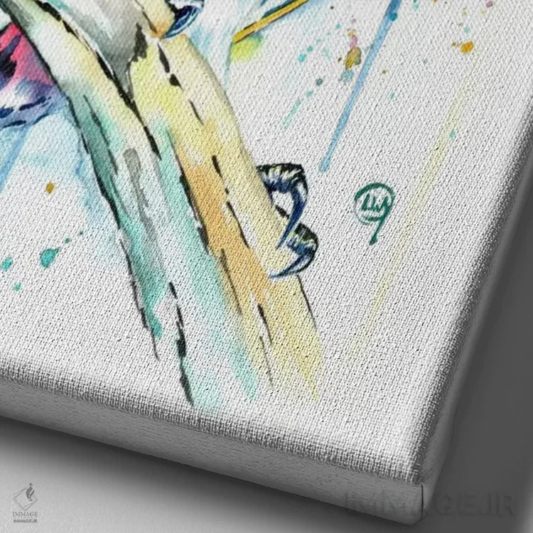 تابلو دکوراتیو هووت اثر لیزا وایت هاوس - نمای نزدیک بافت بوم