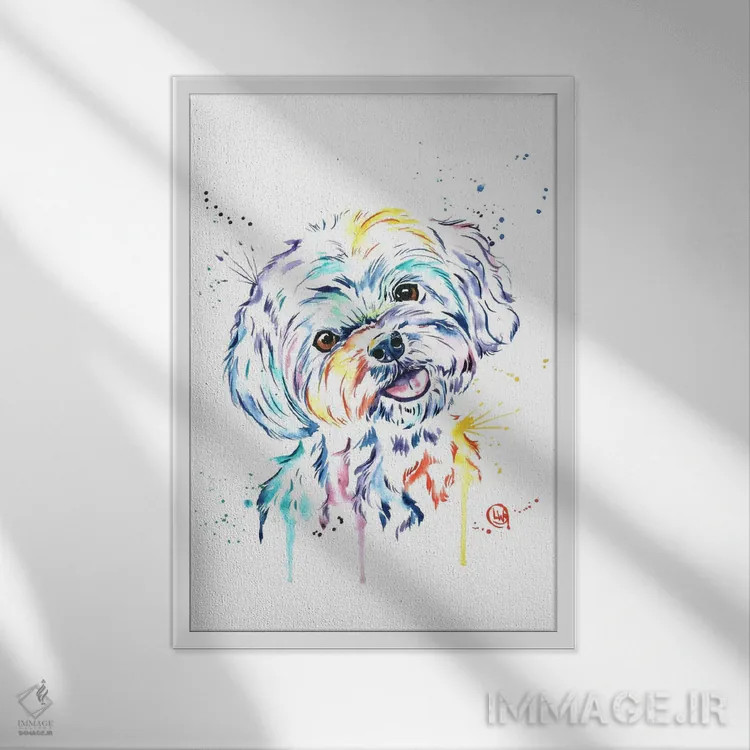 تابلو دکوراتیو هاوانیز اثر لیزا وایت هاوس - نمای قابدار سفید