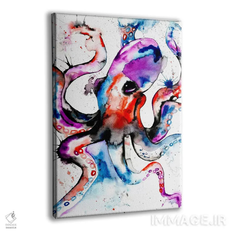 تابلو دکوراتیو اختاپوس اثر لیزا وایت هاوس - نمای پرسپکتیو محصول