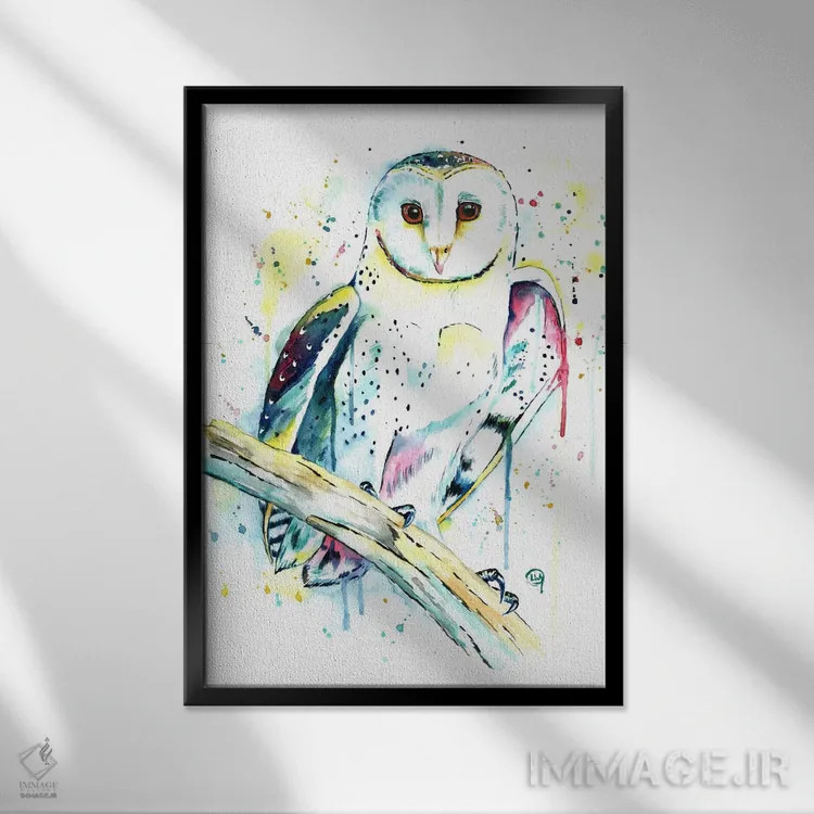 تابلو دکوراتیو هووت اثر لیزا وایت هاوس - نمای قابدار مشکی