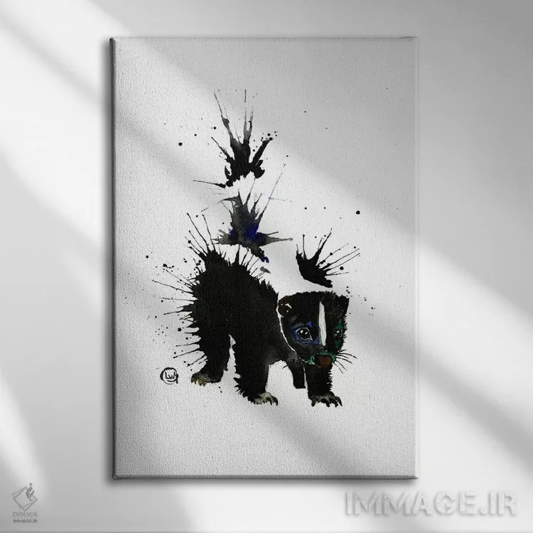 تابلو دکوراتیو لکه جوهر اثر لیزا وایت هاوس - نمای روبهرو روی دیوار