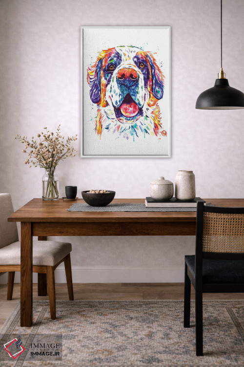 تابلو دکوراتیو سنت برنارد اثر لیزا وایت هاوس - D3W