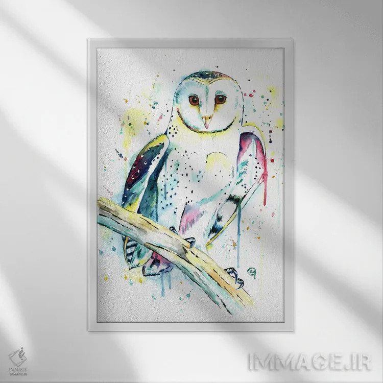 تابلو دکوراتیو هووت اثر لیزا وایت هاوس - نمای قابدار سفید