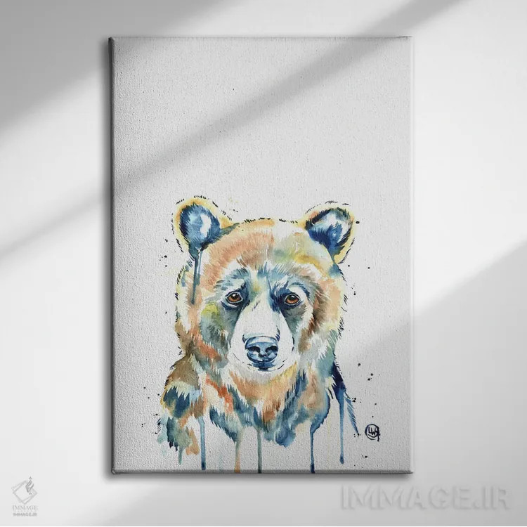 تابلو دکوراتیو خرس پیکابو اثر لیزا وایت هاوس - نمای روبهرو روی دیوار