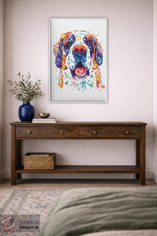 تابلو دکوراتیو سنت برنارد اثر لیزا وایت هاوس - D4W