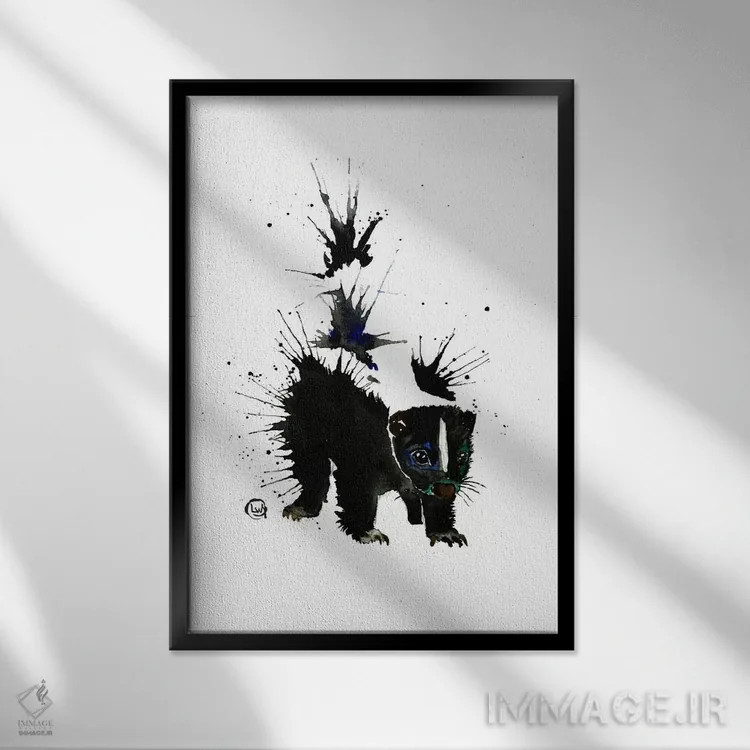 تابلو دکوراتیو لکه جوهر اثر لیزا وایت هاوس - نمای قابدار مشکی