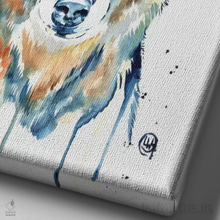 تابلو دکوراتیو خرس پیکابو اثر لیزا وایت هاوس - نمای نزدیک بافت بوم