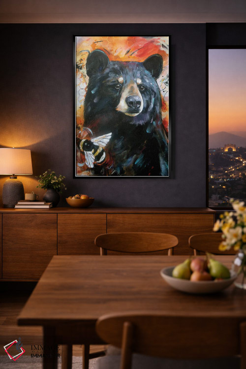 تابلو دکوراتیو خرس و زنبورها اثر لیزا وایت هاوس - D1B