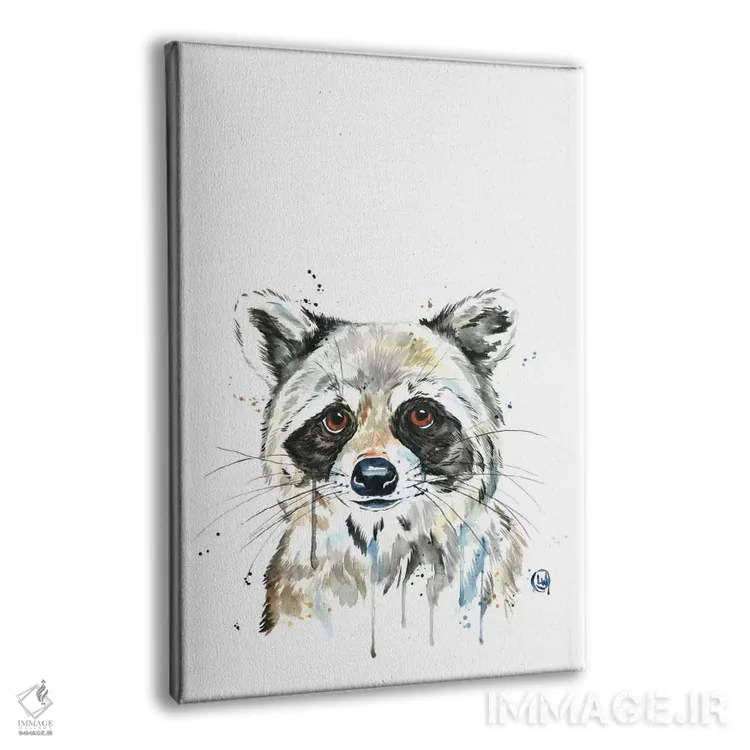 تابلو دکوراتیو راکون پیکابو اثر لیزا وایت هاوس - نمای پرسپکتیو محصول