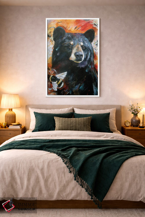 تابلو دکوراتیو خرس و زنبورها اثر لیزا وایت هاوس - D3W