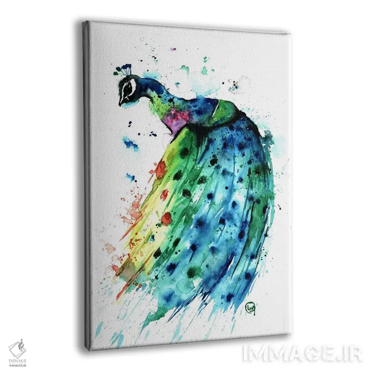 تابلو دکوراتیو طاووس مغرور اثر لیزا وایت هاوس - نمای پرسپکتیو محصول