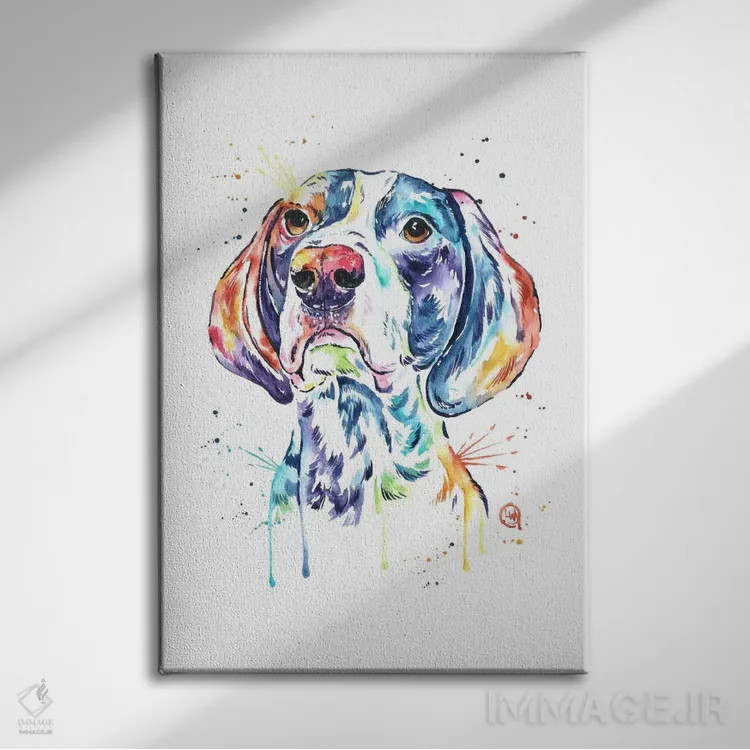 تابلو دکوراتیو سگ اشاره گر اثر لیزا وایت هاوس - نمای روبهرو روی دیوار
