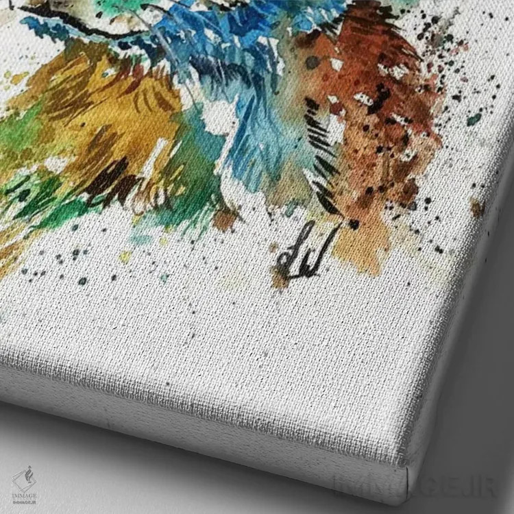 تابلو دکوراتیو خرگوش واقعی اثر لیزا وایت هاوس - نمای نزدیک بافت بوم