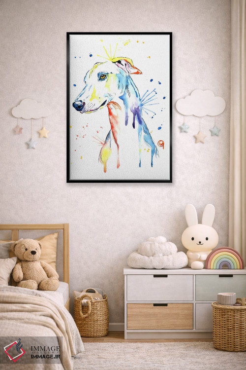 تابلو دکوراتیو گری هوند اثر لیزا وایت هاوس - D6B