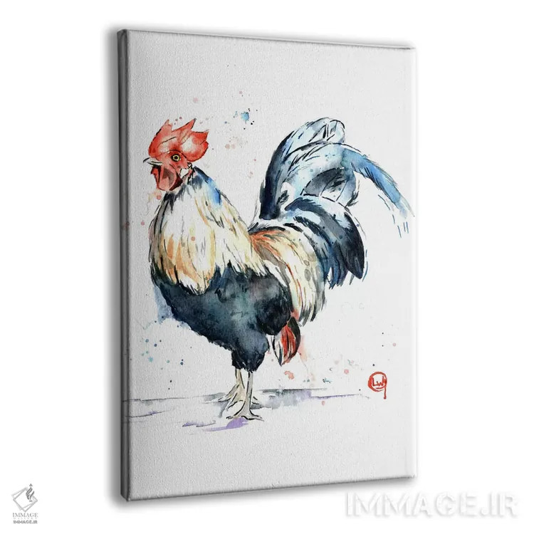 تابلو دکوراتیو خروس اثر لیزا وایت هاوس - نمای پرسپکتیو محصول