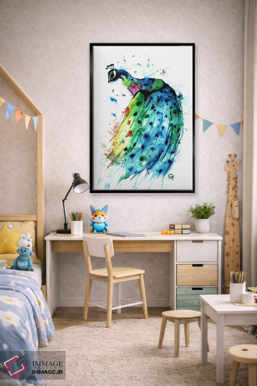 تابلو دکوراتیو طاووس مغرور اثر لیزا وایت هاوس - D2B