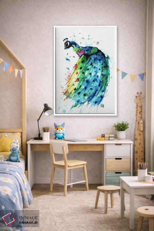 تابلو دکوراتیو طاووس مغرور اثر لیزا وایت هاوس - D1W