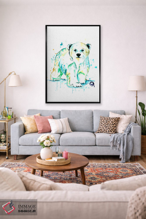 تابلو دکوراتیو خرس قطبی بچه اثر لیزا وایت هاوس - D2B