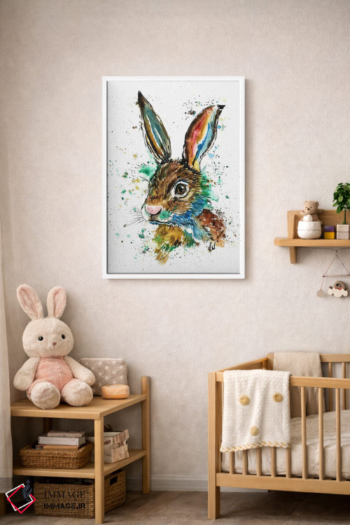 تابلو دکوراتیو خرگوش واقعی اثر لیزا وایت هاوس - D3W