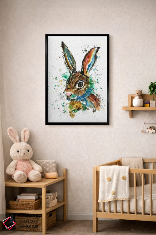 تابلو دکوراتیو خرگوش واقعی اثر لیزا وایت هاوس - D5B