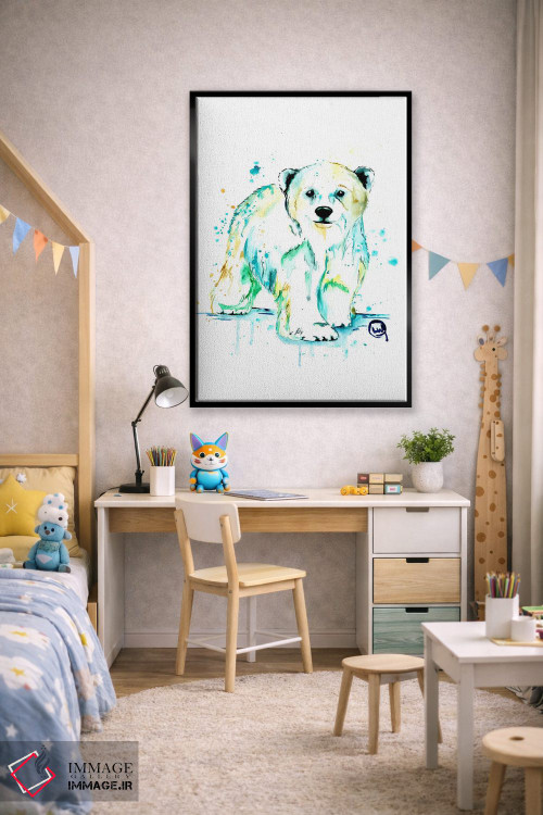 تابلو دکوراتیو خرس قطبی بچه اثر لیزا وایت هاوس - D3B