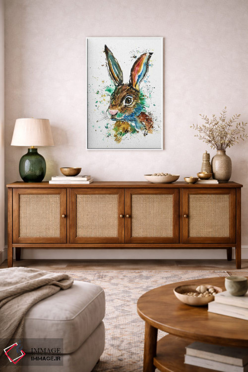 تابلو دکوراتیو خرگوش واقعی اثر لیزا وایت هاوس - D4W