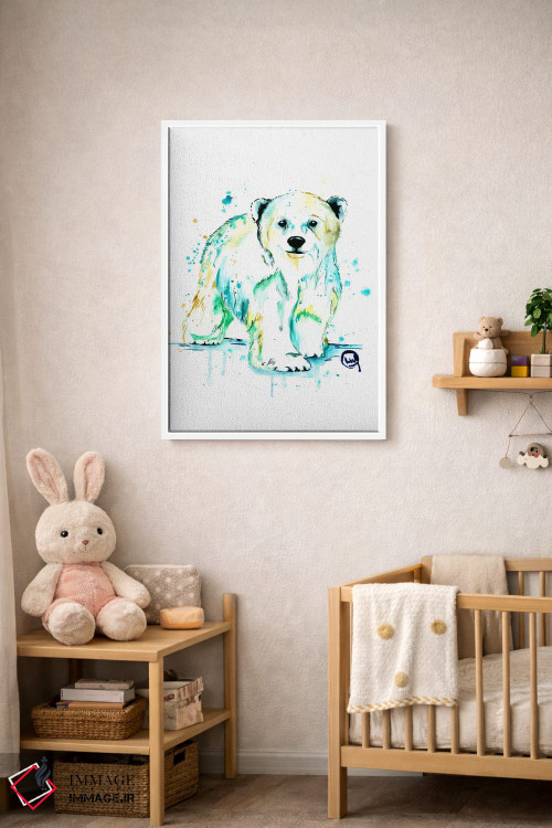 تابلو دکوراتیو خرس قطبی بچه اثر لیزا وایت هاوس - D4W