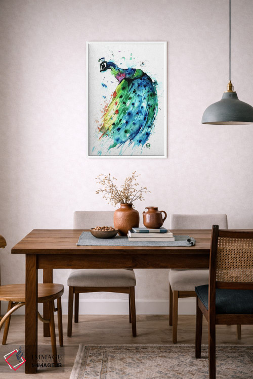 تابلو دکوراتیو طاووس مغرور اثر لیزا وایت هاوس - D6W