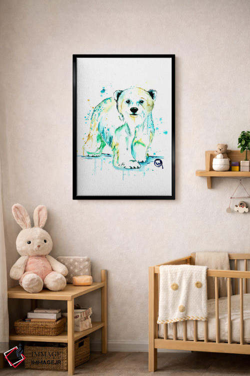 تابلو دکوراتیو خرس قطبی بچه اثر لیزا وایت هاوس - D6B