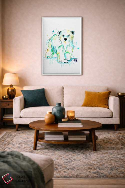 تابلو دکوراتیو خرس قطبی بچه اثر لیزا وایت هاوس - D5W