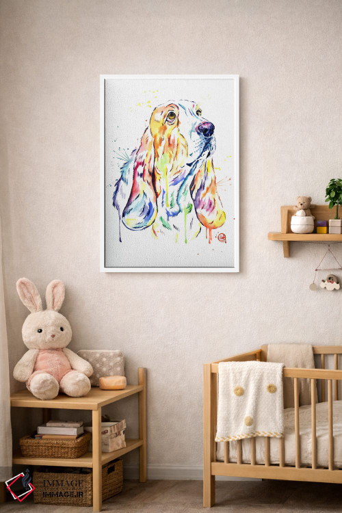 تابلو دکوراتیو سگ باست هاند اثر لیزا وایت هاوس - D2W