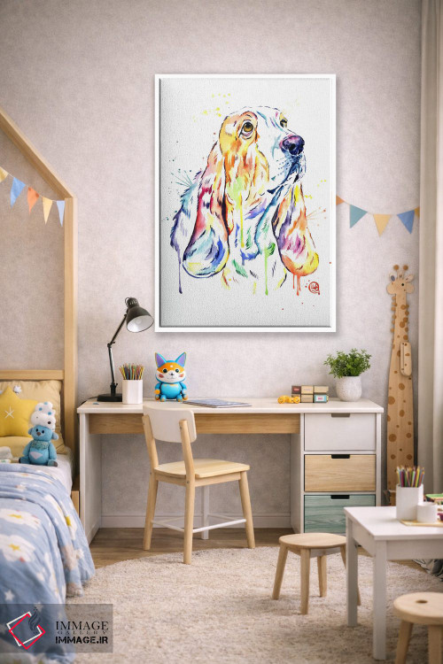 تابلو دکوراتیو سگ باست هاند اثر لیزا وایت هاوس - D1W