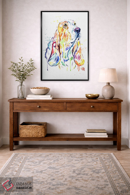 تابلو دکوراتیو سگ باست هاند اثر لیزا وایت هاوس - D4B