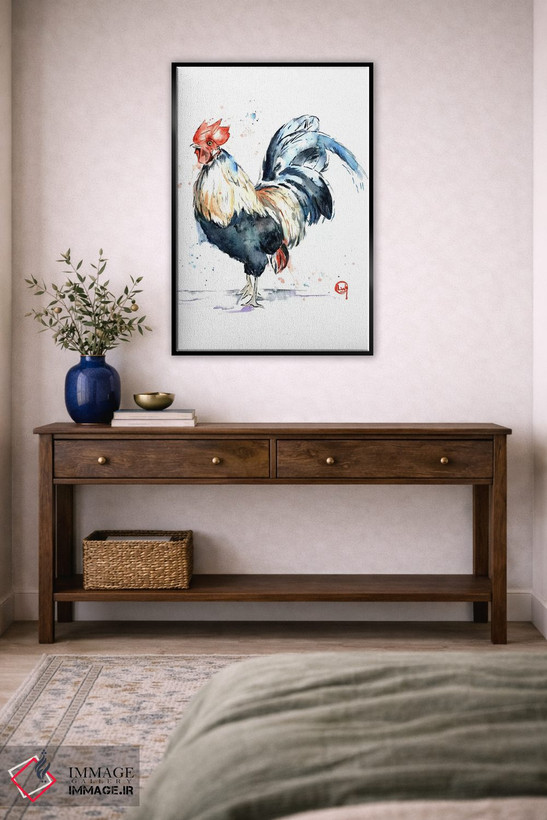 تابلو دکوراتیو خروس اثر لیزا وایت هاوس - D6B