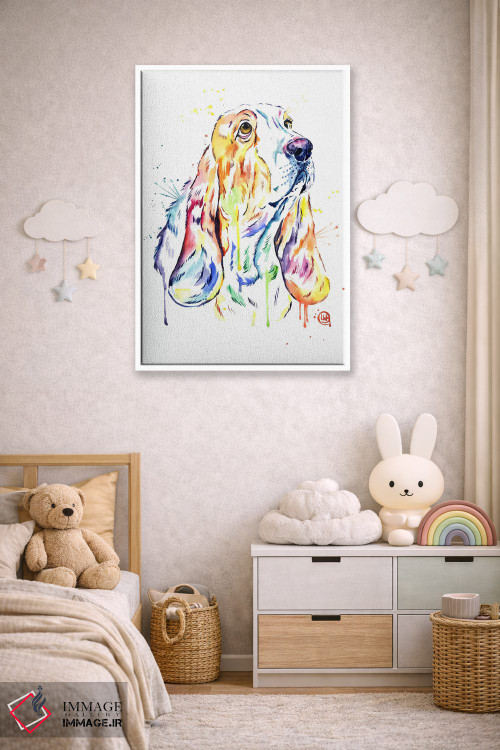 تابلو دکوراتیو سگ باست هاند اثر لیزا وایت هاوس - D3W