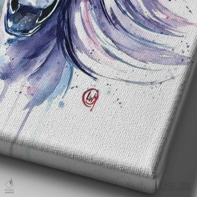 تابلو دکوراتیو تک شاخ اثر لیزا وایت هاوس - نمای نزدیک بافت بوم