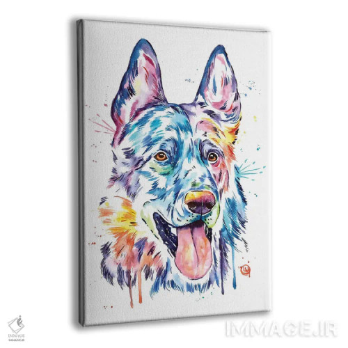 تابلو دکوراتیو ژرمن شپرد سیاه اثر لیزا وایت هاوس - نمای پرسپکتیو محصول